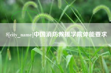 安岳中国消防救援学院体能要求
