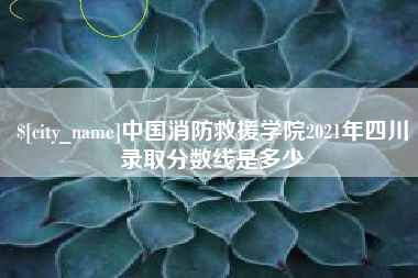 安岳中国消防救援学院2021年四川录取分数线是多少