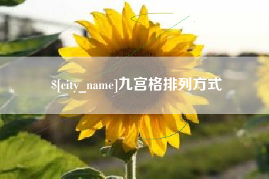 安岳九宫格排列方式