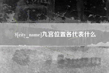 安岳九宫位置各代表什么
