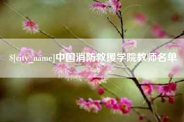 安岳中国消防救援学院教师名单