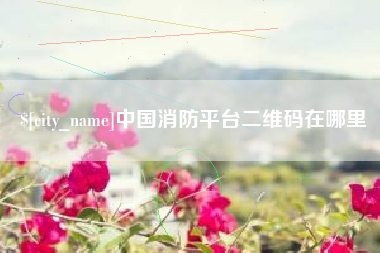 安岳中国消防平台二维码在哪里