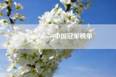 安岳中国冠军榜单